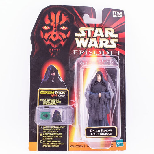 Star Wars Episode 1 Darth Sidious Action Figure & Comm Talk Chip Unopened