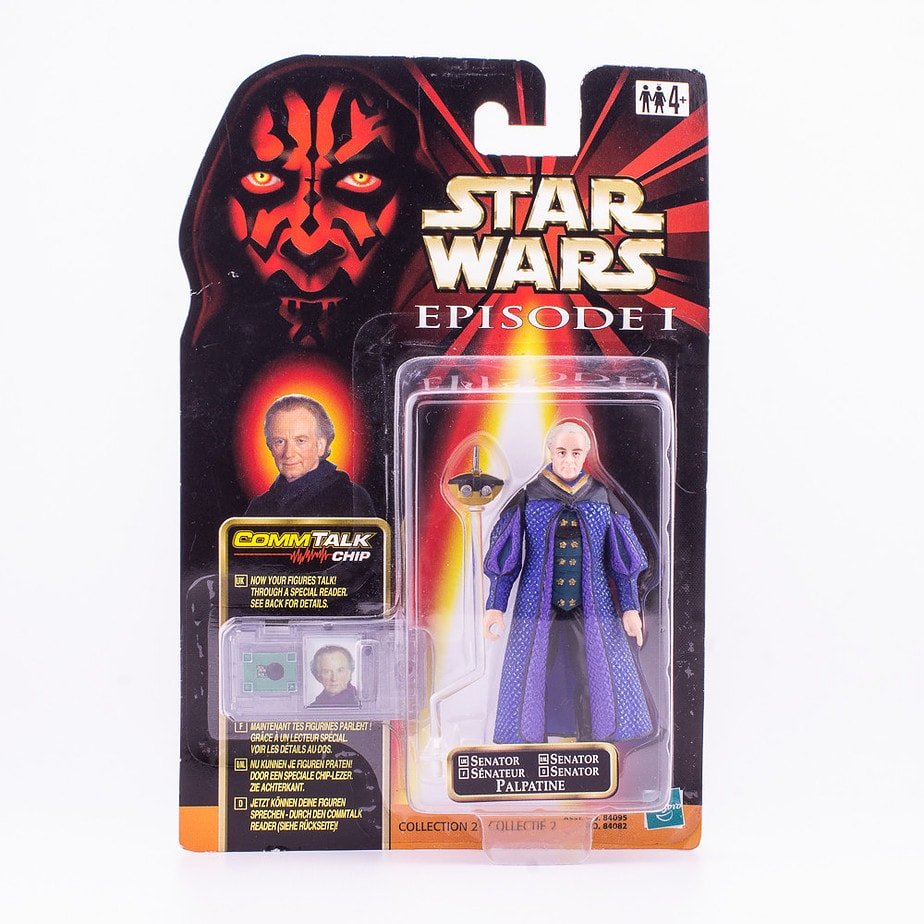 Star Wars Episode 1 Senator Palpatine Action Figure & Comm Talk Chip Unopened