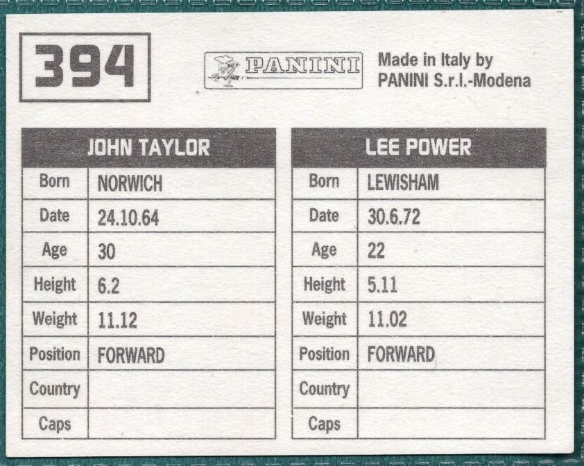 Panini Sticker Power / Taylor Bradford City No.394