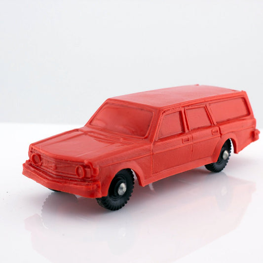 Tomte Laerdal Norway, 27 Volvo 145 1973 Vintage Red Vinyl Plastic Model