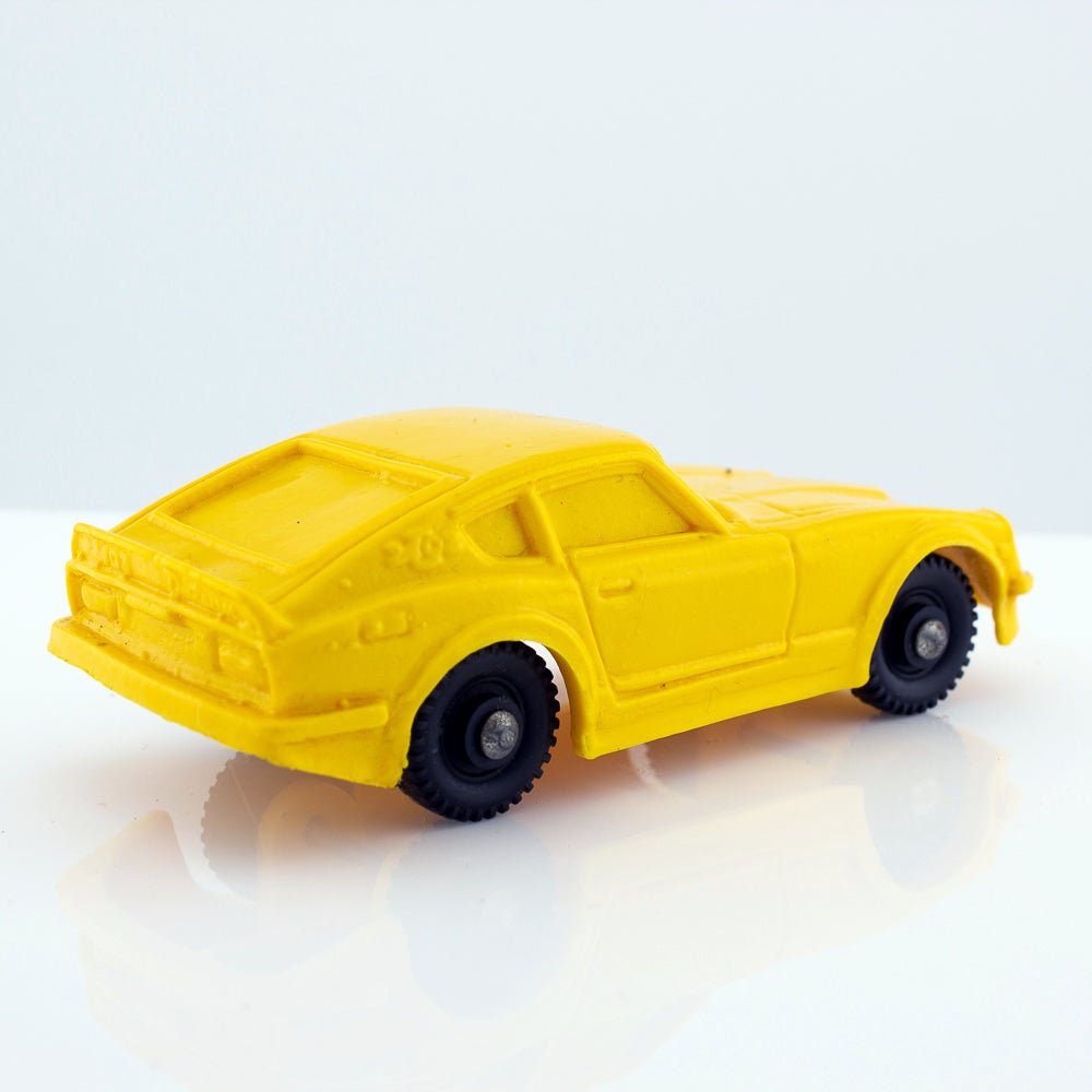Tomte Laerdal Norway, 28 Datsun 240Z 1973 Vintage Yellow Vinyl Plastic Model
