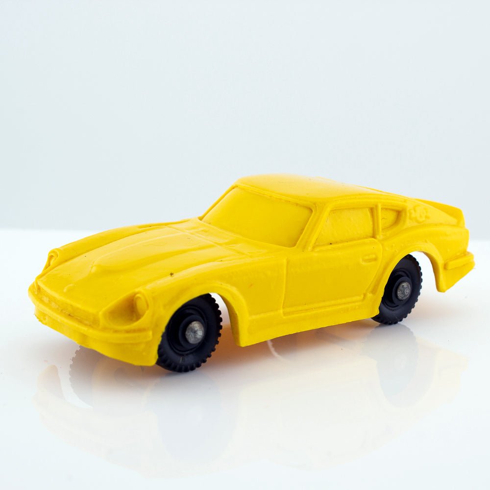Tomte Laerdal Norway, 28 Datsun 240Z 1973 Vintage Yellow Vinyl Plastic Model