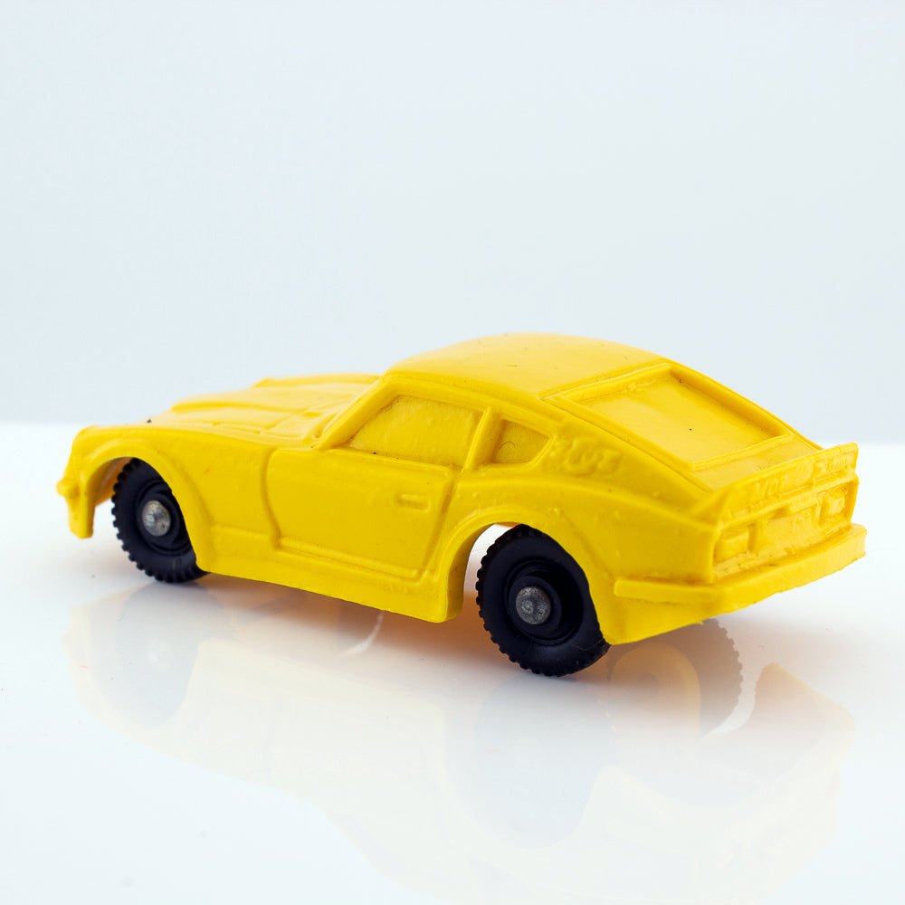 Tomte Laerdal Norway, 28 Datsun 240Z 1973 Vintage Yellow Vinyl Plastic Model