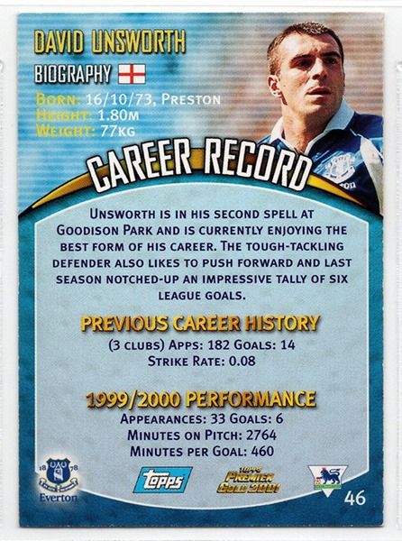 David Unsworth Everton FC, No.46
