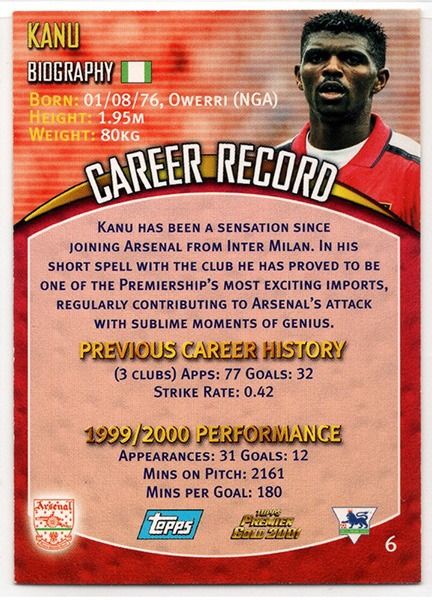 Kanu Arsenal Forward, No.6