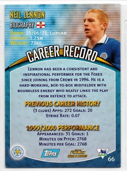 Neil Lennon Leicester City, No.66