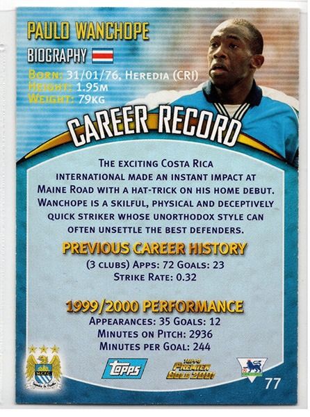 Paulo Wanchope Manchester City, No.77