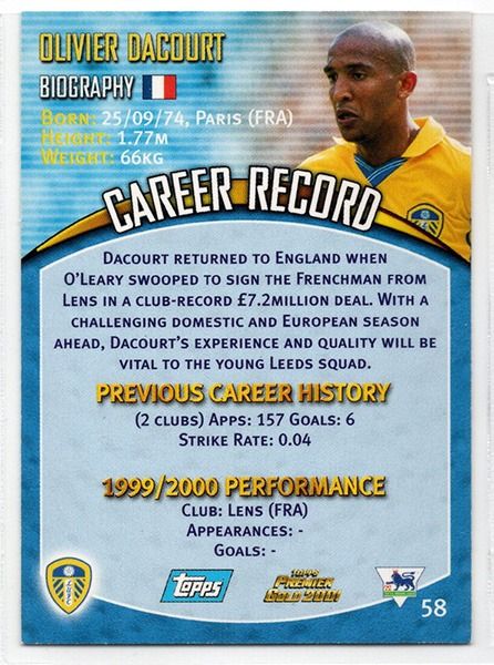 Oliver Dacourt Leeds United, No.58