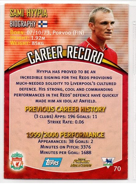 Sami Hyypia Liverpool FC, No.70