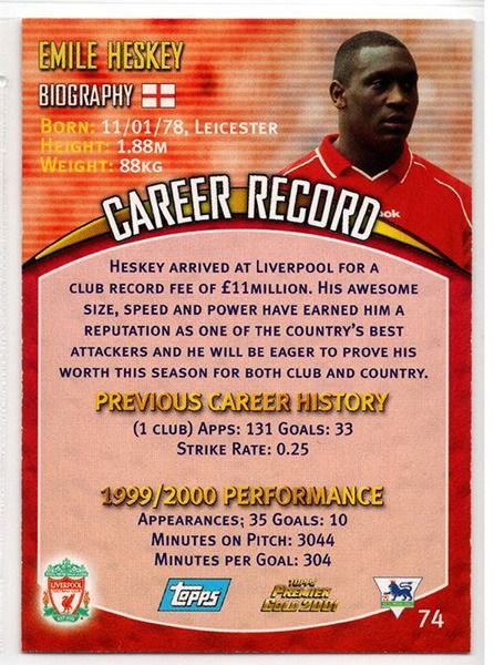 Emile Heskey Liverpool FC, No.74