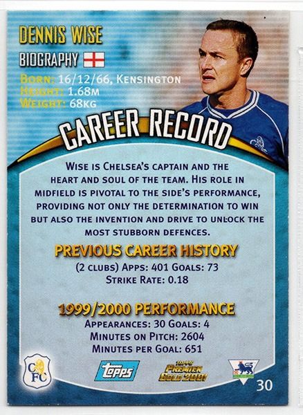 Dennis Wise Chelsea FC, No.30