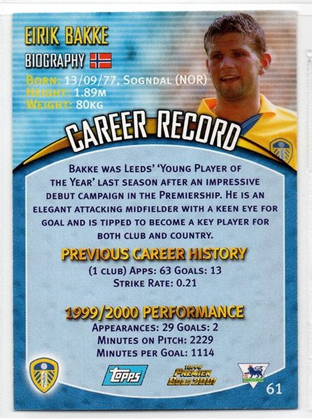 Eirik Bakke Leeds United, No.61