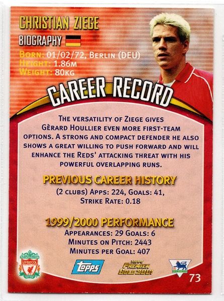 Christian Ziege Liverpool FC, No.73