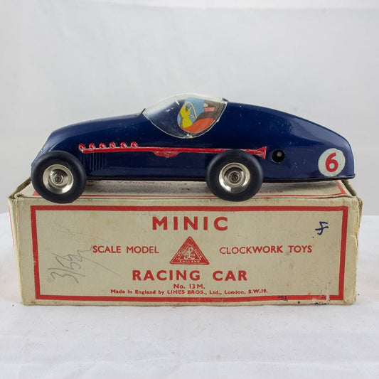 Triang Minic No. 13M Racing Car, Tinplate & Clockwork Excellent Boxed Working