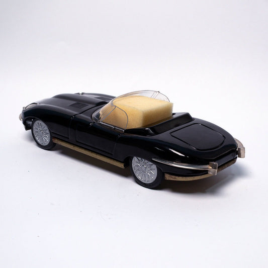 Vintage 1/18 Scale Jaguar E - Type Tinplate Friction Car Made in Hungary By Lemezarugyar