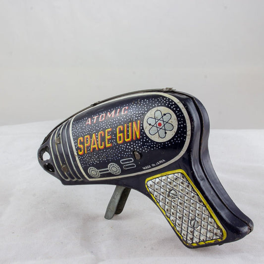 Vintage 1960's Original ATOMIC SPACE GUN Japanese Tin Litho Toy Excellent