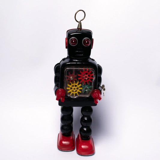 Vintage 1967 KO Yoshiya High Wheel 4 Gear Robot Near Mint Working Condition