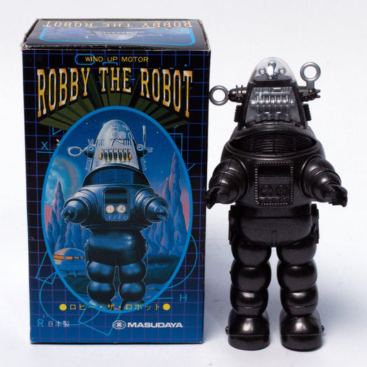Vintage 1997 Masudaya Mini Forbidden Planet Robby The Robot Clockwork Tin Toy Replica Mint & Boxed
