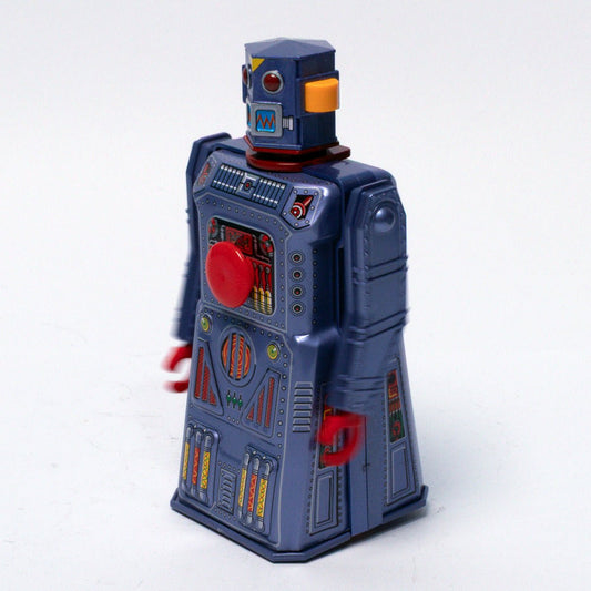 Vintage 1997 Masudaya Mini Target Robot Clockwork Tin Toy Replica Mint & Boxed