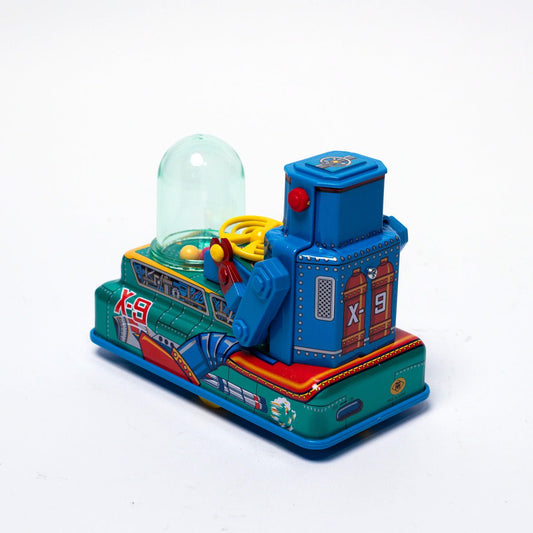 Vintage 1997 Masudaya Mini X - 9 Space Robot Car Tin Toy Replica Mint & Boxed