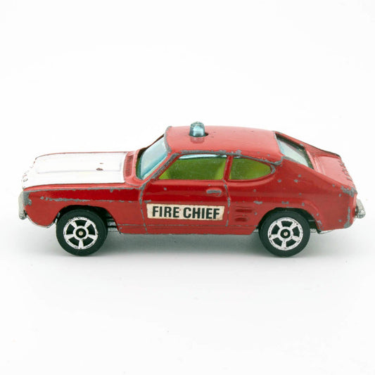 Vintage Corgi Juniors Whizzwheels #56 FORD CAPRI Fire Chief, Good Diecast Model - DT Collectable Toys