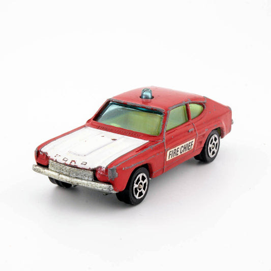 Vintage Corgi Juniors Whizzwheels #56 FORD CAPRI Fire Chief, Good Diecast Model - DT Collectable Toys