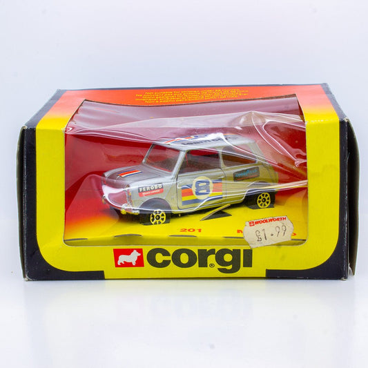 Vintage Corgi Toys 201 Mini 1000 Silver Team Corgi, Mint Boxed 1979