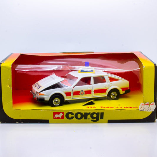Vintage Corgi Toys 339 Rover 3500 Police Car, Mint Boxed 1982