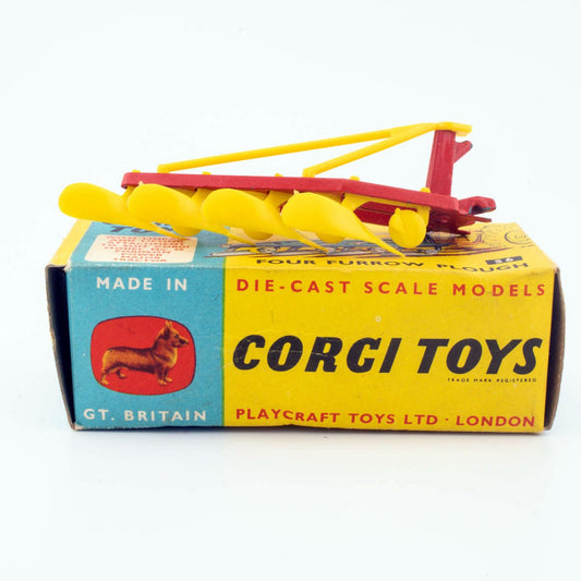 Vintage Corgi Toys 56 FOUR FURROW PLOUGH, Mint In Box with Instruction Sheet - DT Collectable Toys