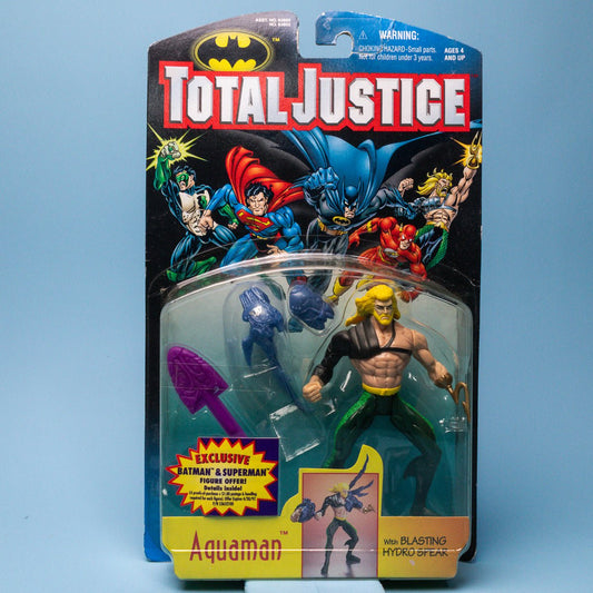 Vintage Kenner Total Justice AQUAMAN 1996 DC Comics Action Figure MOC - DT Collectable Toys
