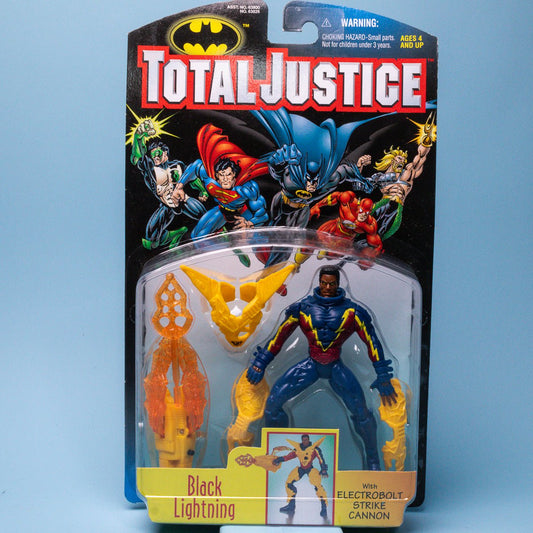 Vintage Kenner Total Justice BLACK LIGHTNING 1996 DC Comics MOC Action Figure - DT Collectable Toys