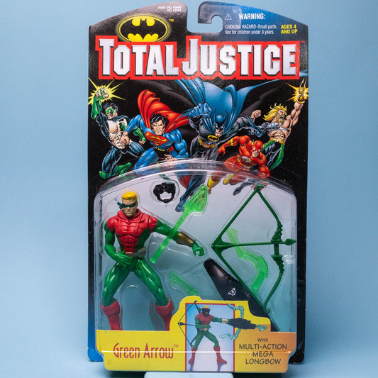 Vintage Kenner Total Justice GREEN ARROW 1996 DC Comics MOC Action Figure - DT Collectable Toys