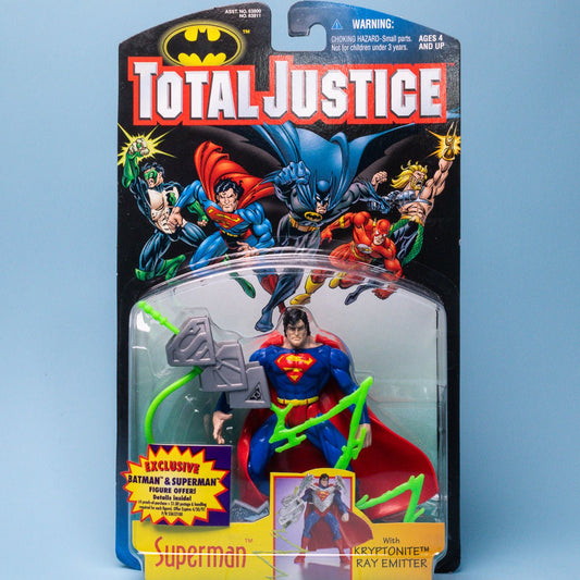 Vintage Kenner Total Justice SUPERMAN 1996 DC Comics Action Figure - DT Collectable Toys
