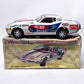 Vintage Rusher Stingray Corvette C - 639 Taiyo Bump 'n Go Tinplate Toy Car MIB