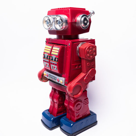 Vintage Super Astronaut Rotate - O - Matic Metal Legs SJM3006 Tinplate Robot & Box