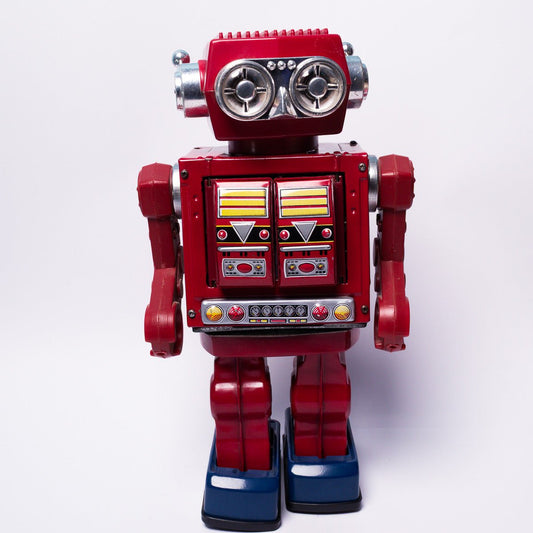 Vintage Super Astronaut Rotate - O - Matic Metal Legs SJM3006 Tinplate Robot & Box