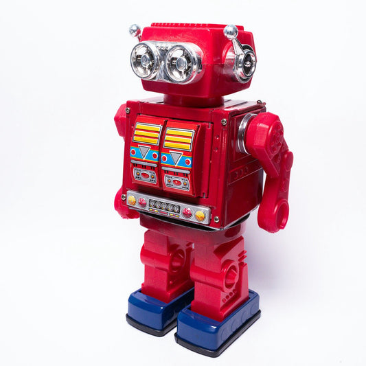 Vintage Super Astronaut Rotate - O - Matic Plastic Legs SJM3006 Tinplate Robot & Box