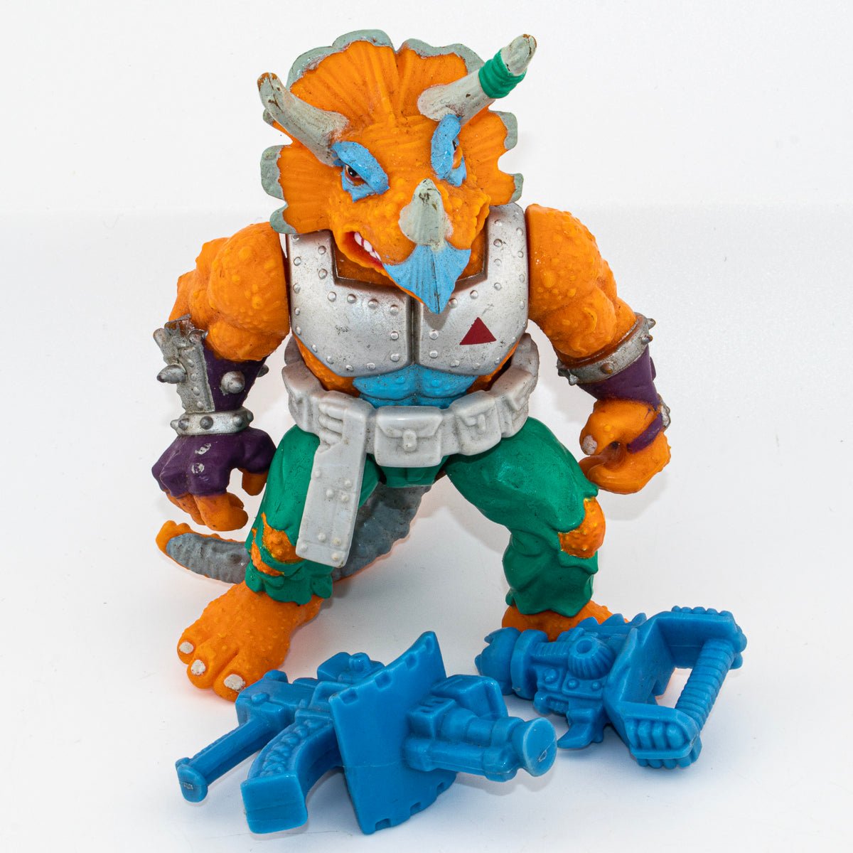 Vintage TMNT Triceraton 1990 Playmates Teenage Mutant Ninja Turtles Action Figure - DT Collectable Toys