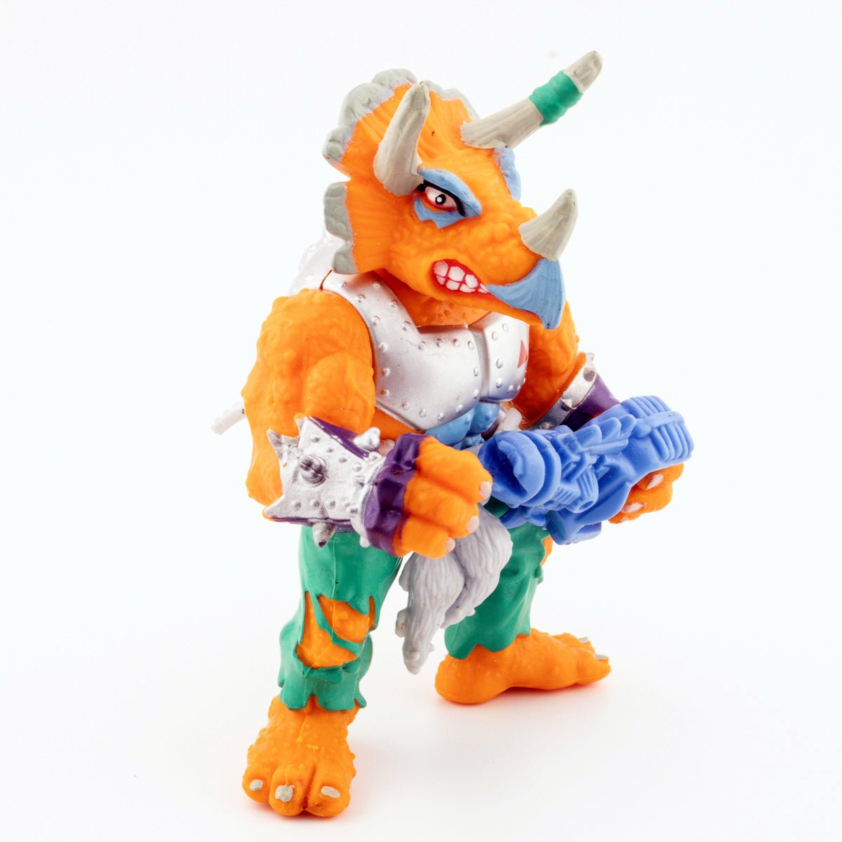 Vintage TMNT Triceraton 1990 Playmates Teenage Mutant Ninja Turtles Action Figure - DT Collectable Toys