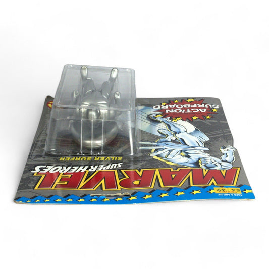 Vintage Toy Biz Silver Surfer Marvel Super Heroes Carded Action Figure Opened - DT Collectable Toys