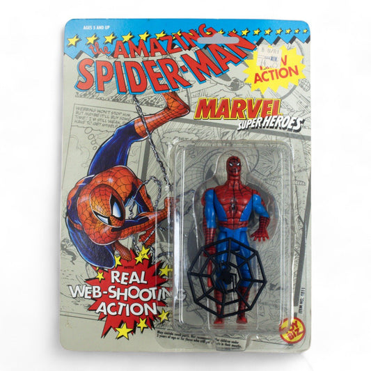 Vintage Toy Biz the Amazing Spider - Man Marvel Super Heroes Carded Figure Opened - DT Collectable Toys