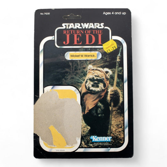 WICKET W. WARRICK KENNER ROTJ 77A UNPUNCHED CARDBACK VINTAGE STAR WARS EXCELLENT - DT Collectable Toys